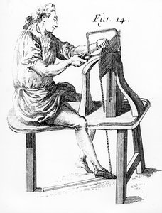 Stolarz robiący sztukaterię autorstwa French School